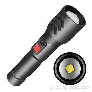 XHP50 Zoomable USB επαναφορτιζόμενο φακό LED